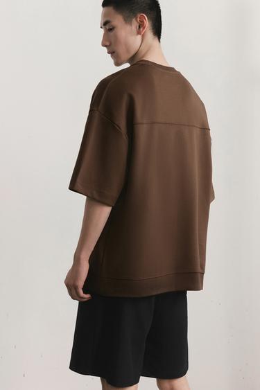 INTERLOCK TECHNICAL SWEATSHIRT - Brown by Zara