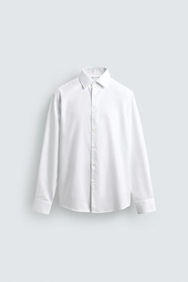 CAMISA SLIM FIT ESTRUCTURA - Blanco de Zara