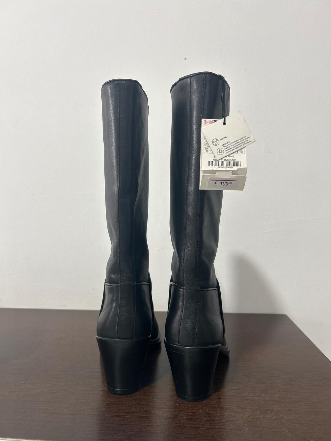 LEATHER COWBOY ANKLE BOOTS - Image 4