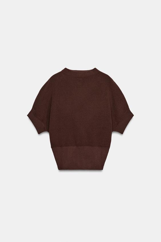 TOP EN MAILLE CINTRE - Marron de Zara - Image 4