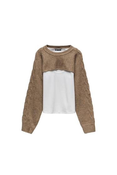 CONTRAST TOP WITH T-SHIRT