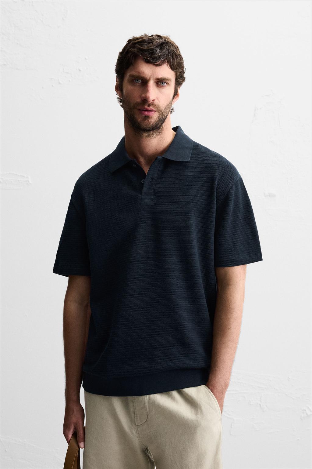 JACQUARD TEXTURED POLO SHIRT