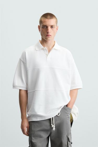 POLO PIQUÉ RELAXED FIT - Blanco de Zara