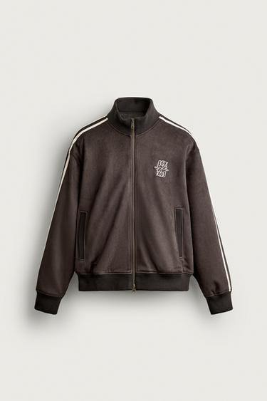 CAZADORA EFECTO ANTE COMBINADO CONTRASTE - Marrón de Zara - Imagen 0