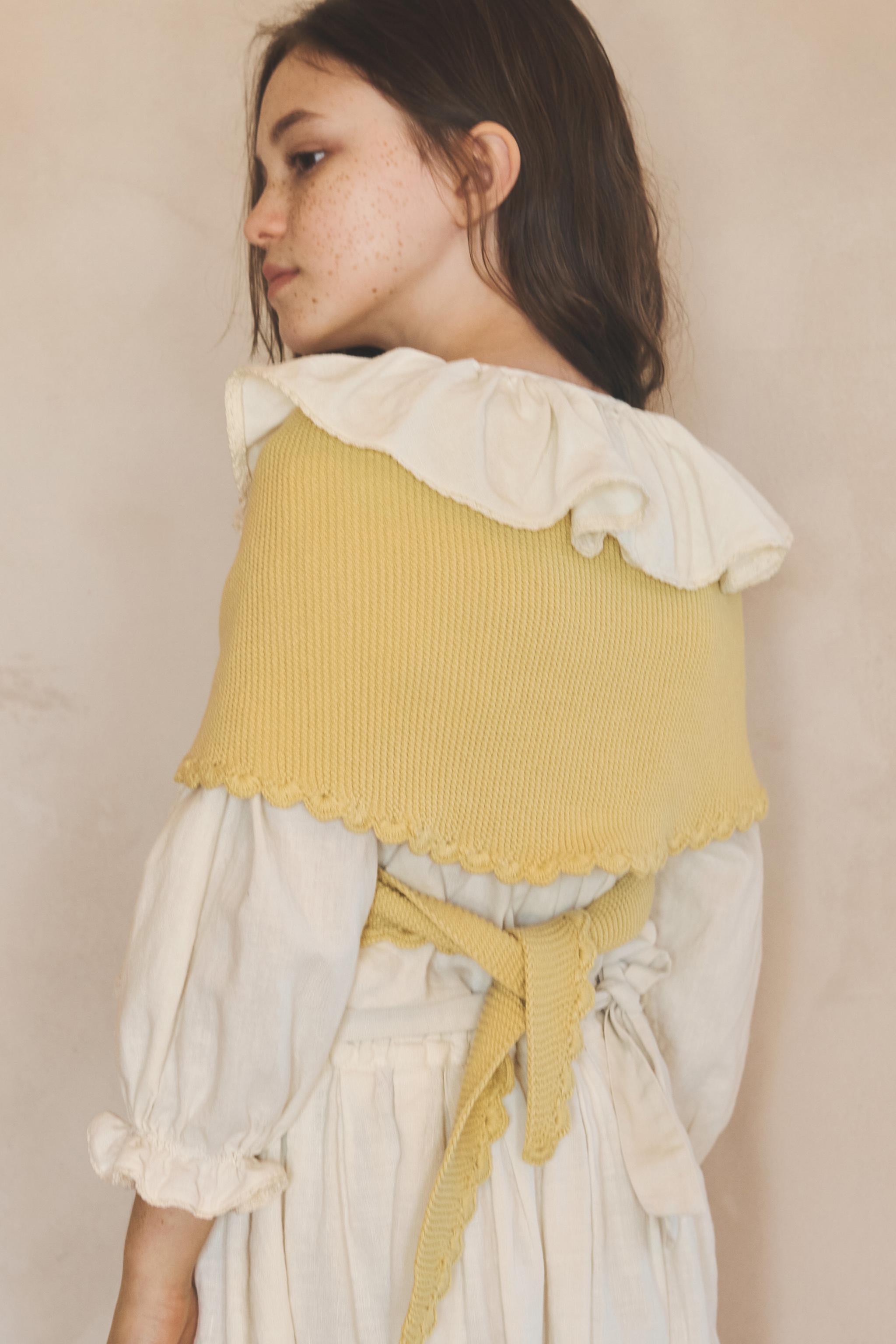 LIMITED EDITION COTTON KNIT CAPELET — Yellow