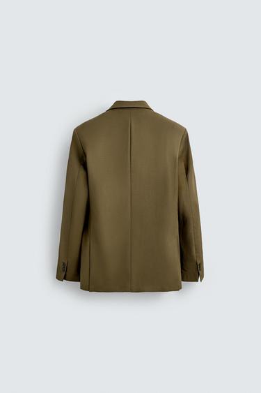 VESTE DE COSTUME À BOUTONNAGE CROISÉ ÉDITION LIMITÉE - Vert olive de Zara - Image 8