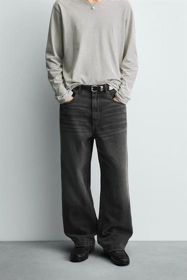 JEANS RELAXED FIT - Carvão da Zara