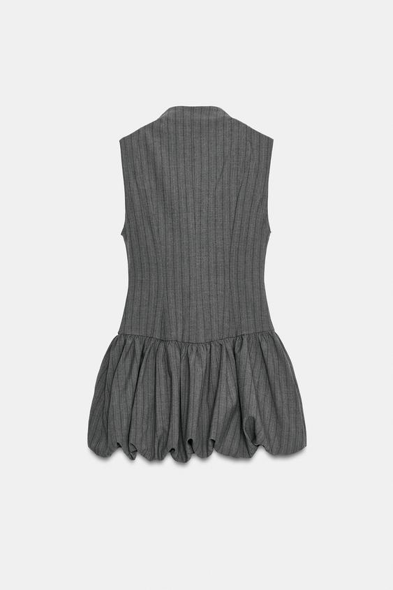 Zara Robe ROBE COURTE BAS BALLON - Gris moyen | ZARA France