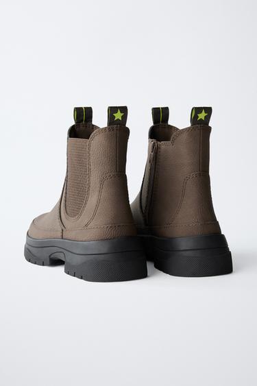 ANKLE BOOTS WITH PULL TABS - Brown by Zara - Image 4