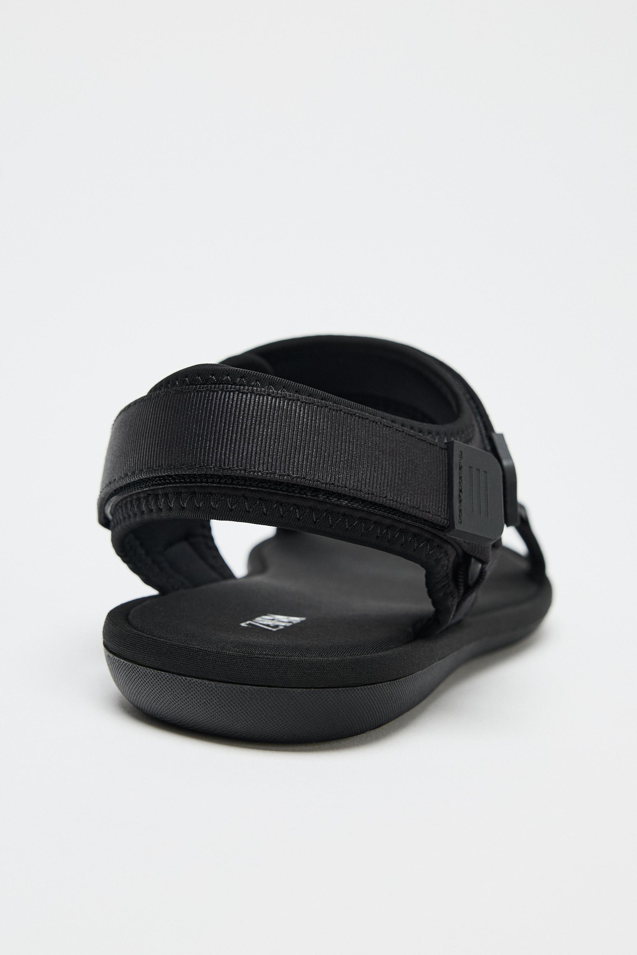 ★ZARA★ SANDALS WITH ADHESIVE STRAPS SANDALS WITH ADHESIVE STRAPS - Black | ZARA United States