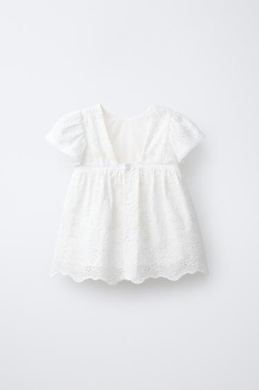 EMBROIDERED FLORAL DRESS - White by Zara - Image 1