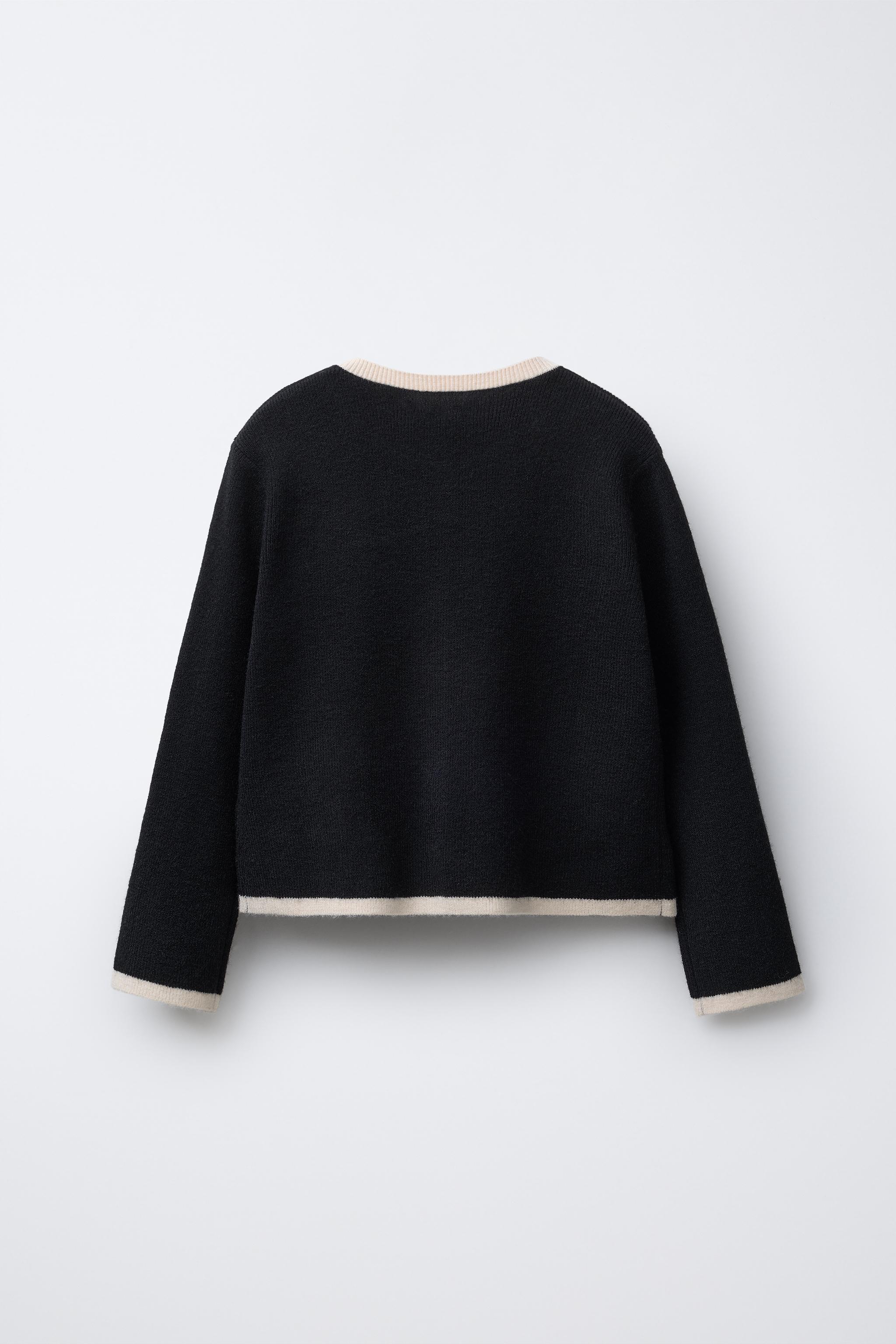 ZARA ニット カーディガン リボン コットン セーター アウター xl リボン ニットカーディガン - エクリュ | ZARA Japan / 日本