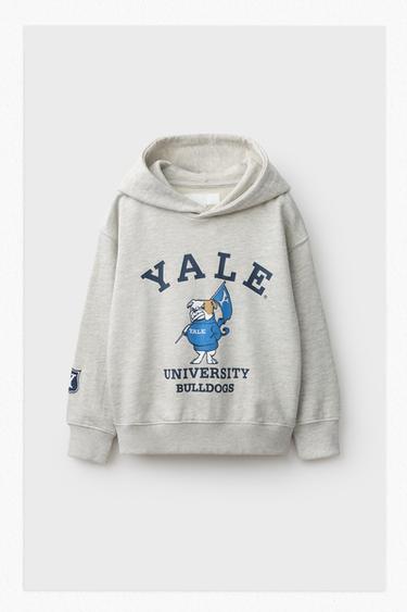 SWEAT À CAPUCHE IMPRIMÉ YALE™ - Gris chiné de Zara