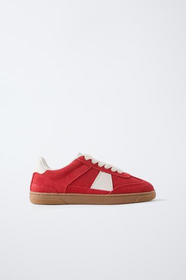 LEATHER PLIMSOLLS - Red by Zara