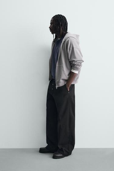 PANTALON COUPE LARGE FERMETURE BRANDENBOURG - Noir de Zara - Image 3