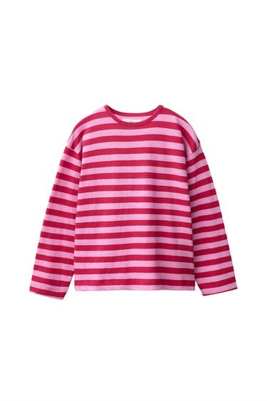 Zaras MJUK OCH RANDIG TRÖJA - Rosa