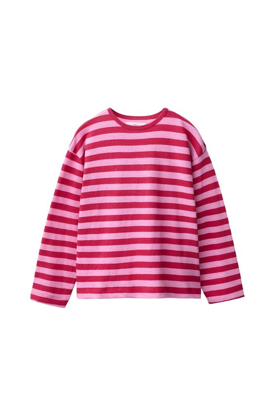 Zara SOFT STRIPED T-SHIRT - Pink - Image 0