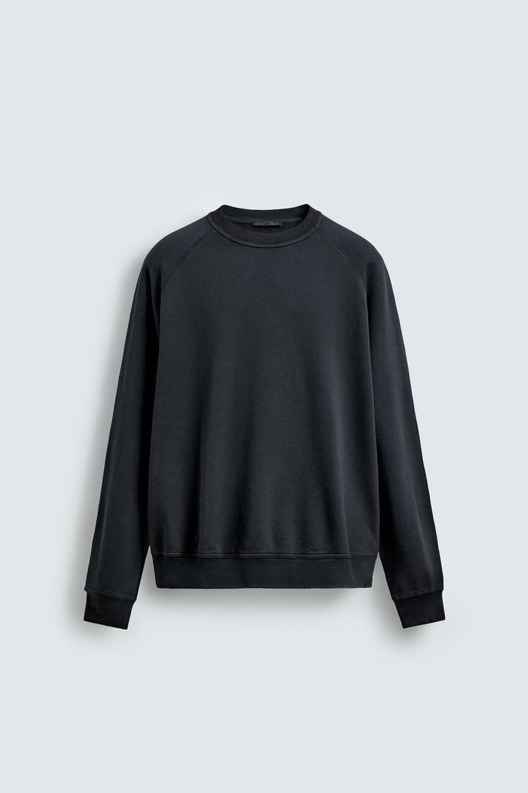 ZARA BASIC FADED CREWNECK SWEATSHIRT