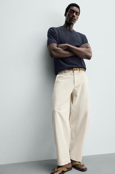 REGULAR FIT KNIT T-SHIRT - Navy blue by Zara - Image 5