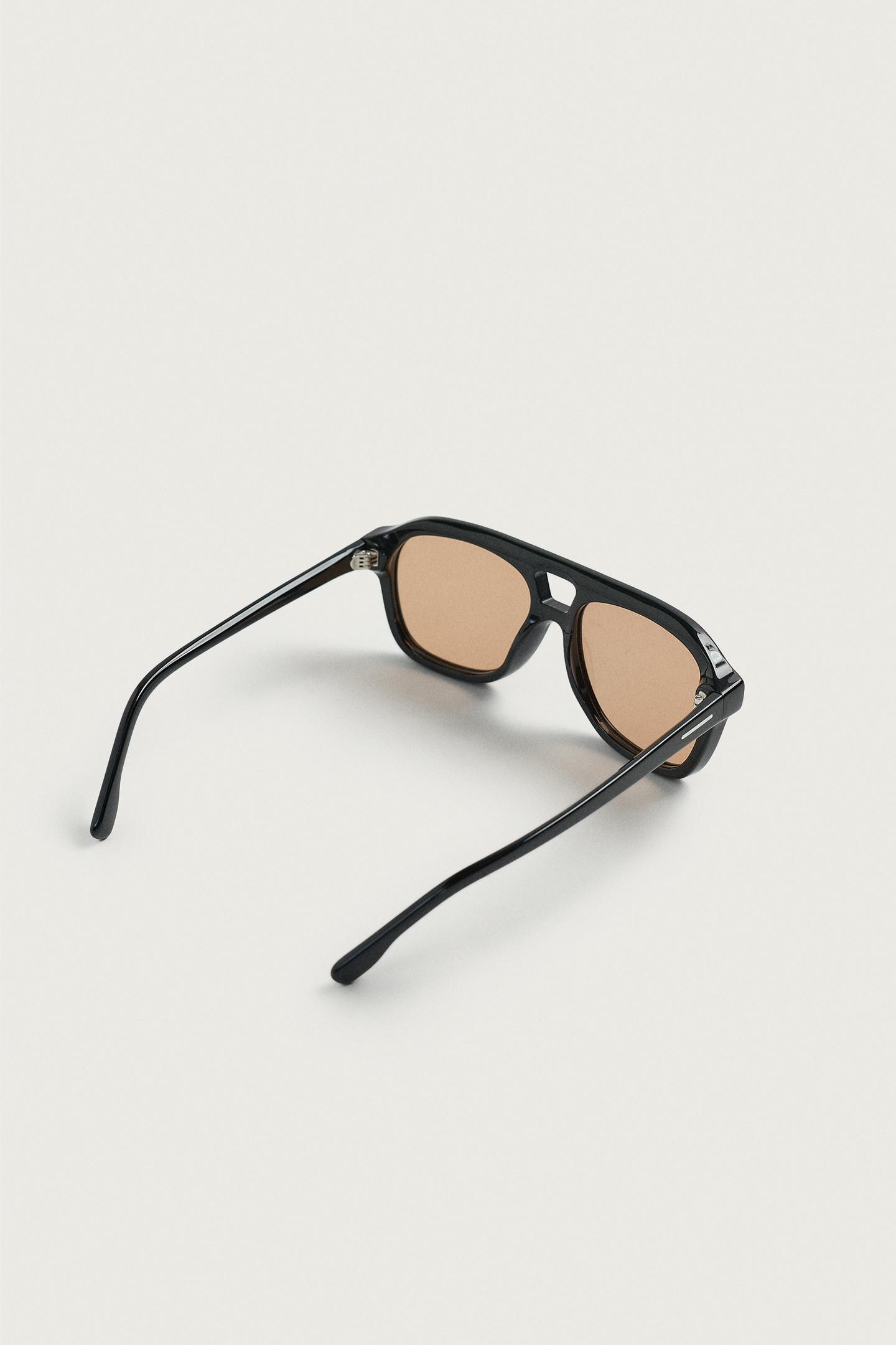 Мужские солнцезащитные очки Zara Rectangular, цвет: Чёрный — фото 4