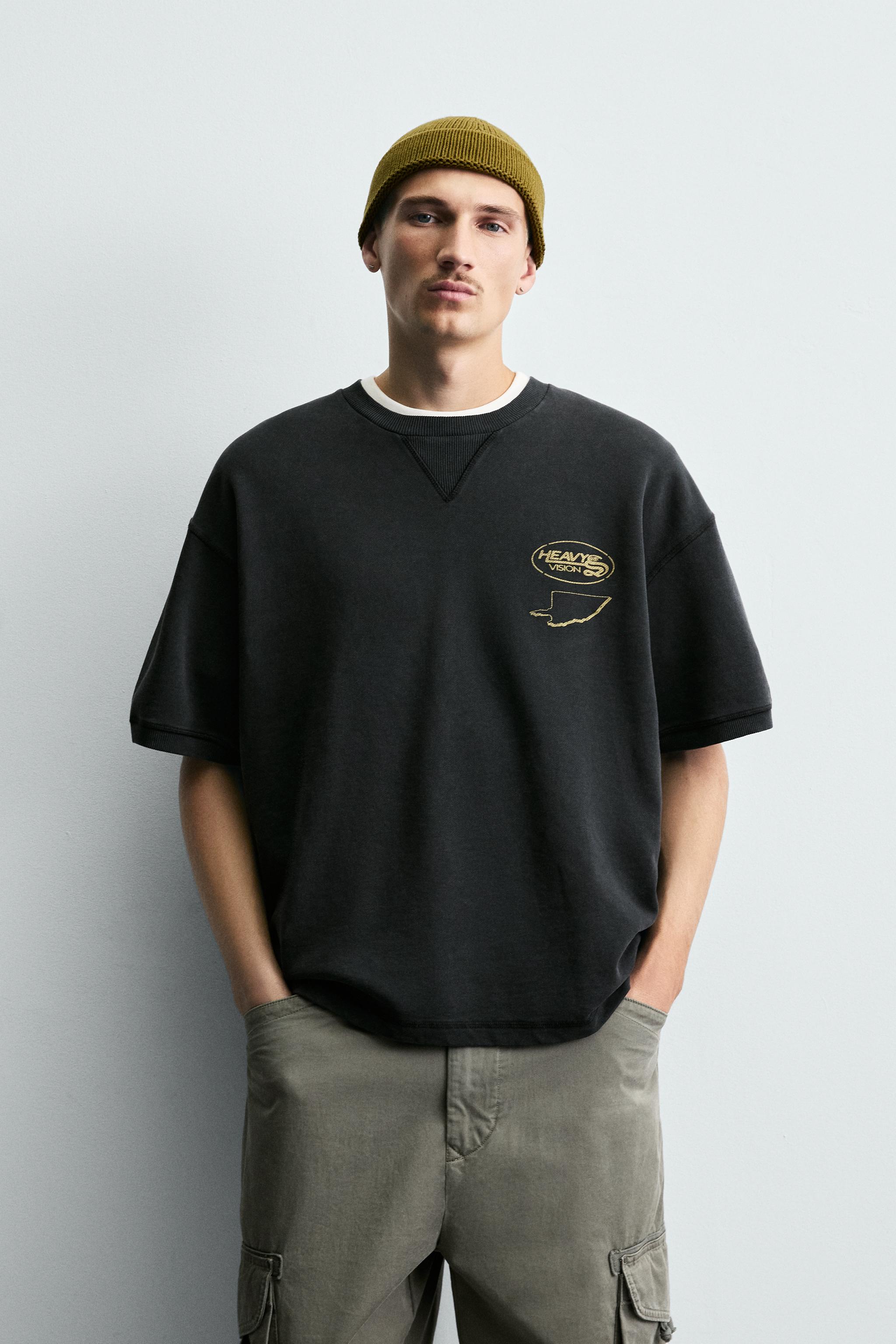 WASHED PRINTED GRAPHIC SWEATSHIRT