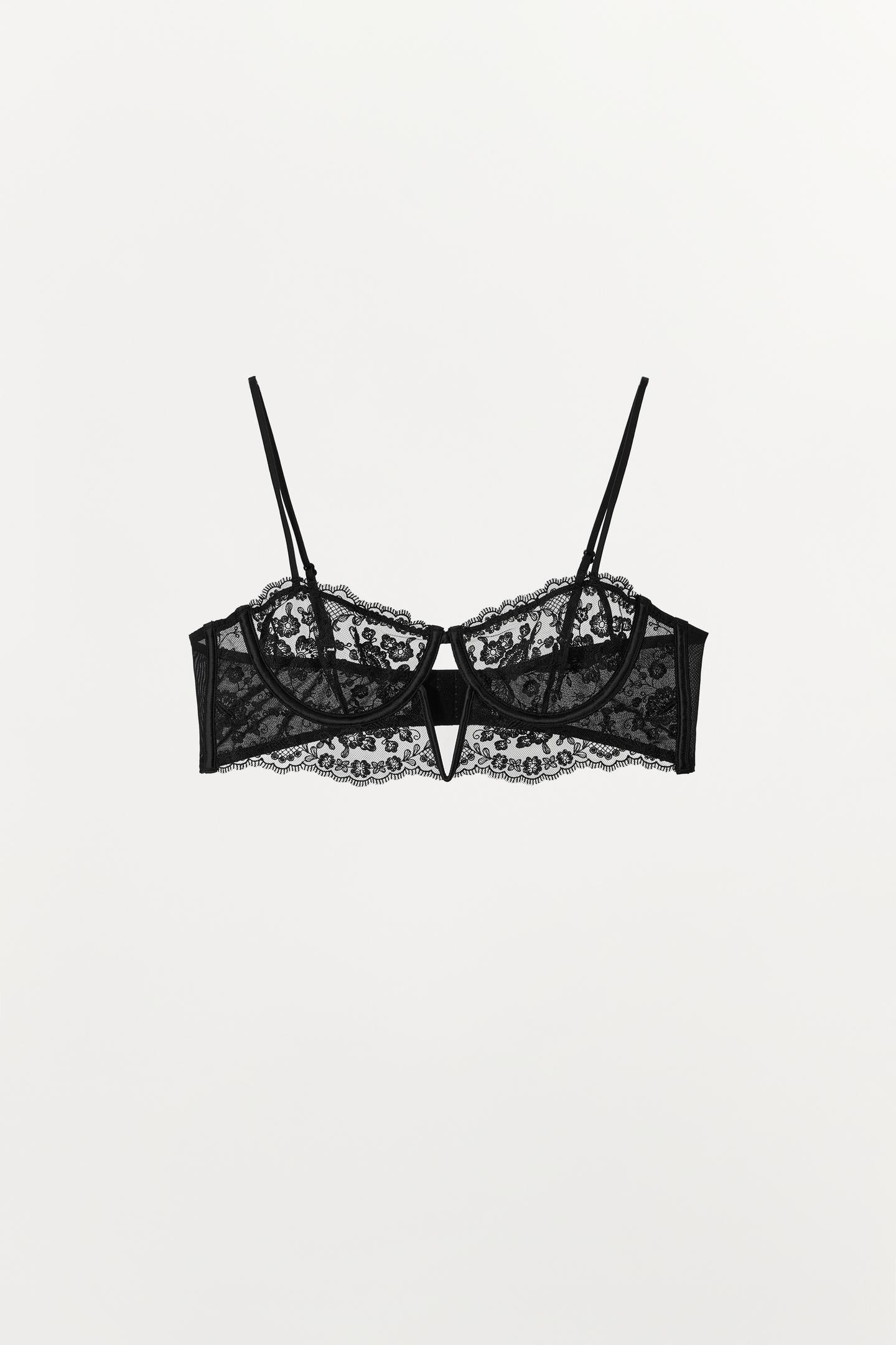 Бра-бандо, на косточках, кружево — Zara, цвет: Чёрный — фото 4
