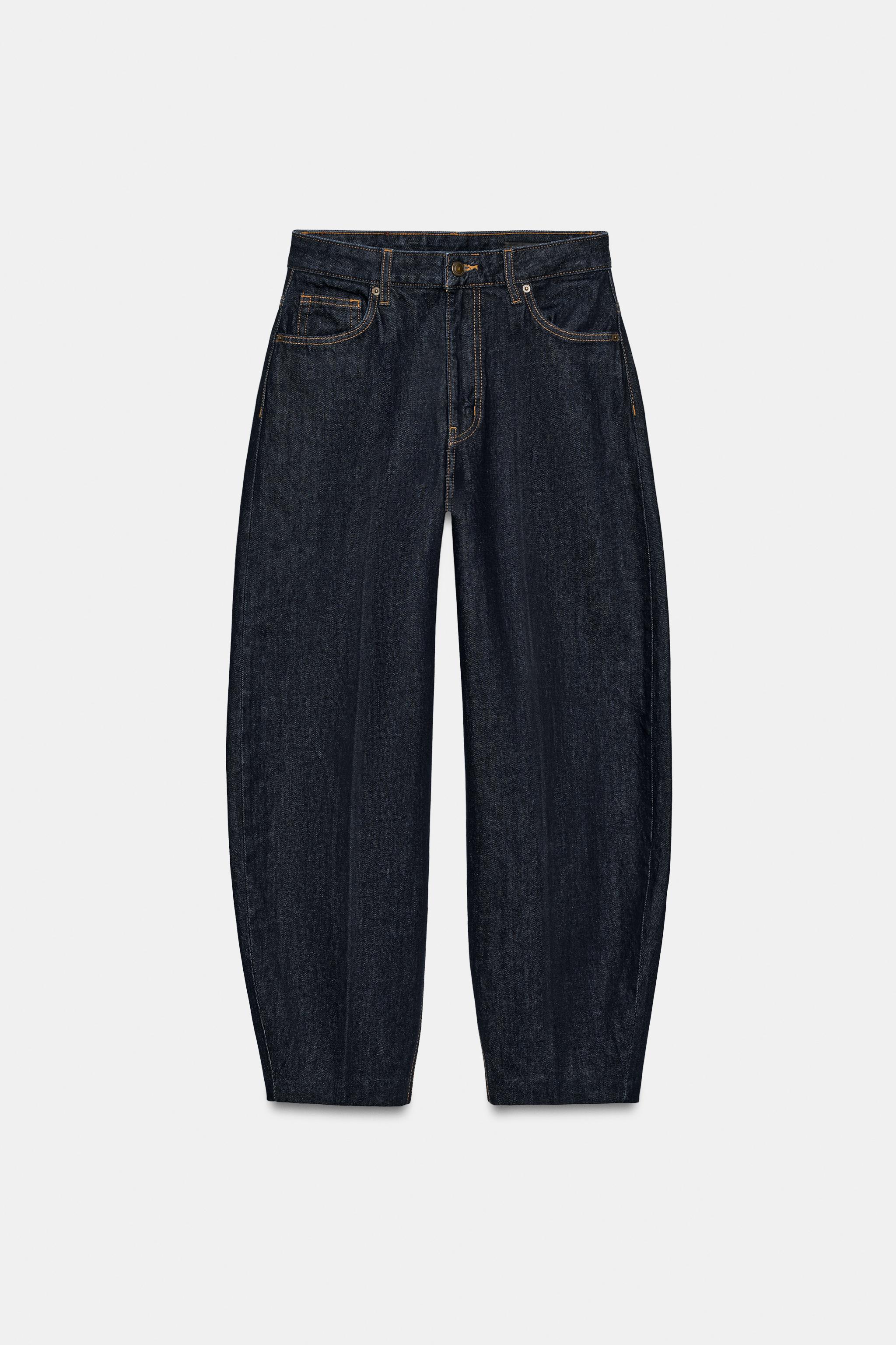 Zara ZW COLLECTION YÜKSEK BEL TAPERED FIT JEAN görsel 5