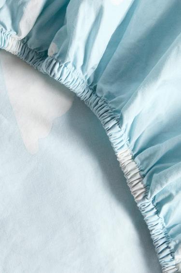 DRAP-HOUSSE ENFANT IMPRIMÉ NUAGES - Bleu clair de Zara - Image 4