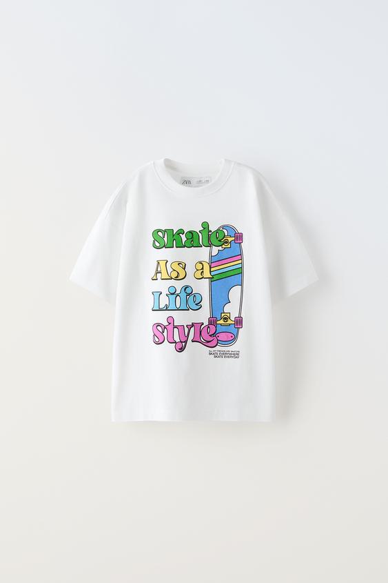 TEXT PRINT T-SHIRT - White | ZARA Canada