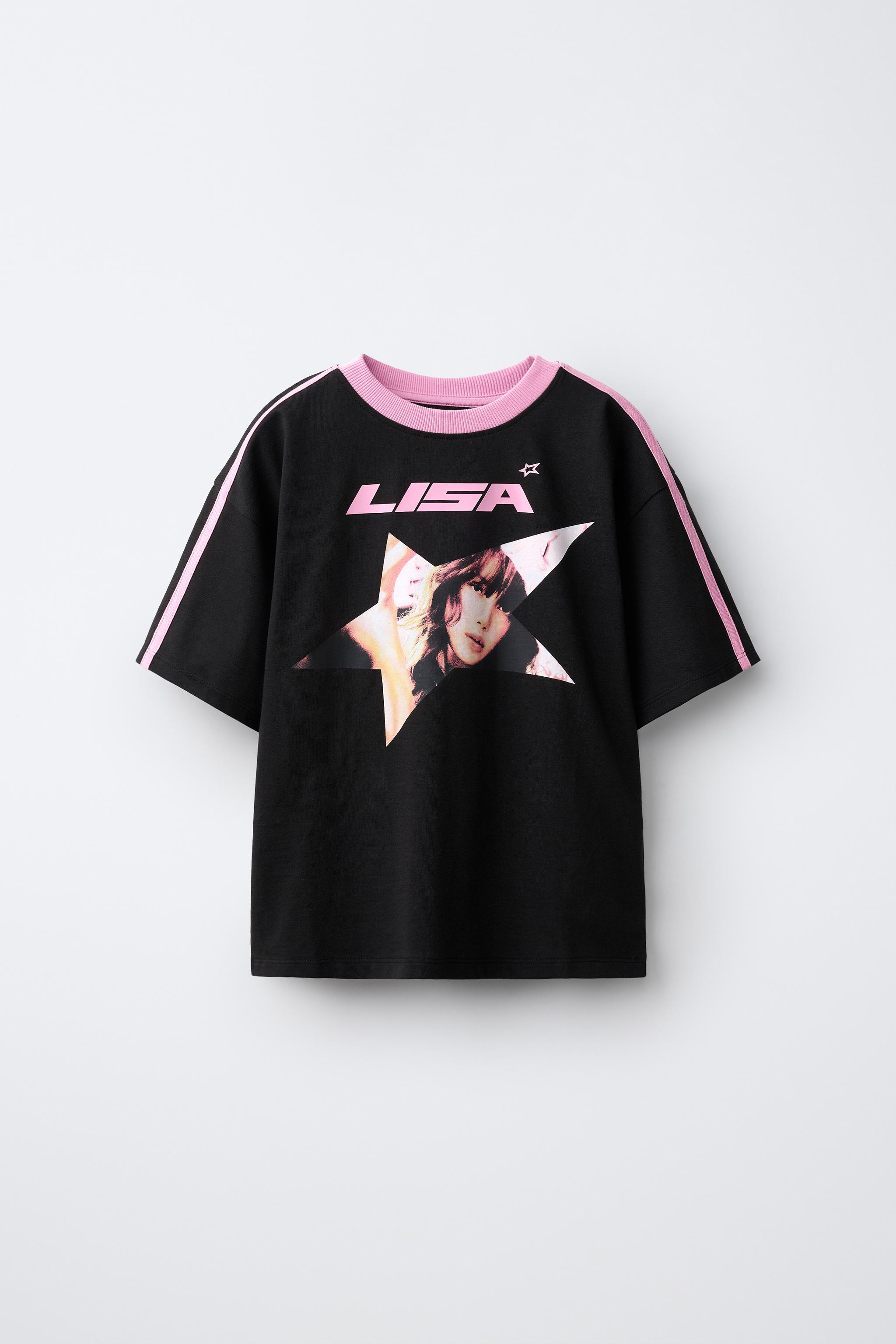 LISA ©」プリントTシャツ - ブラック | ZARA Japan / 日本