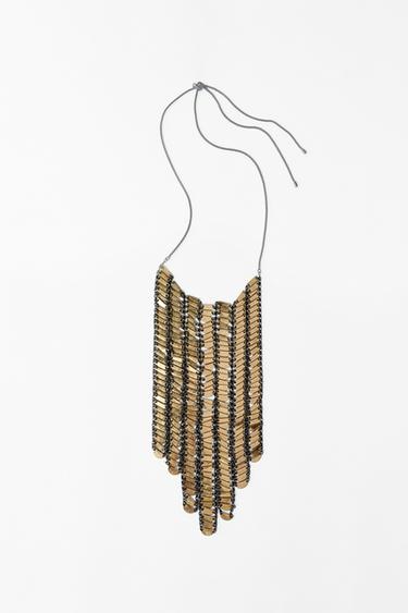 Zara METAL PIECE WATERFALL NECKLACE - Gold / Silver