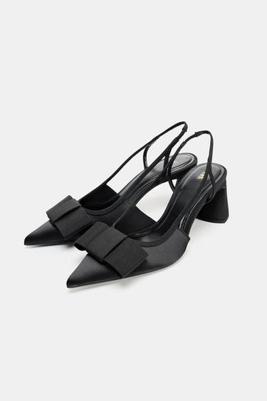 SLINGBACK MIT SCHLEIFE - Schwarz von Zara