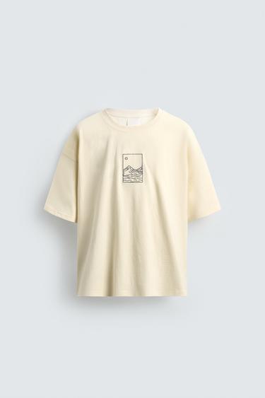 CAMISETA RELAXED FIT COMBINADA - Vainilla de Zara - Imagen 0