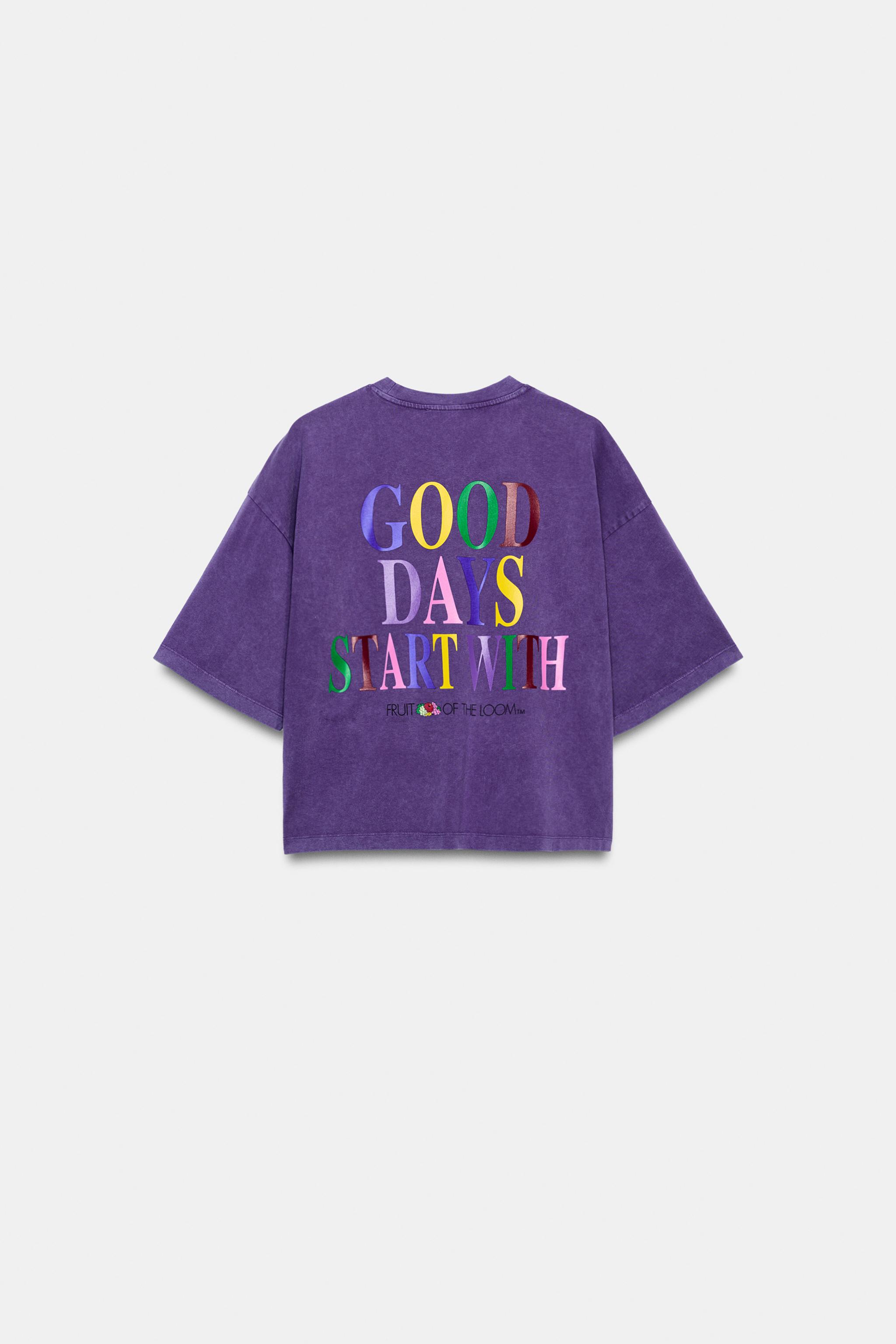 Zara FRUIT OF THE LOOM™ YIKAMA EFEKTLİ T-SHIRT görsel 4