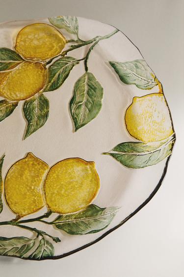 GLASS SERVICE PLATE WITH LEMONS -  by Zara - Image 2