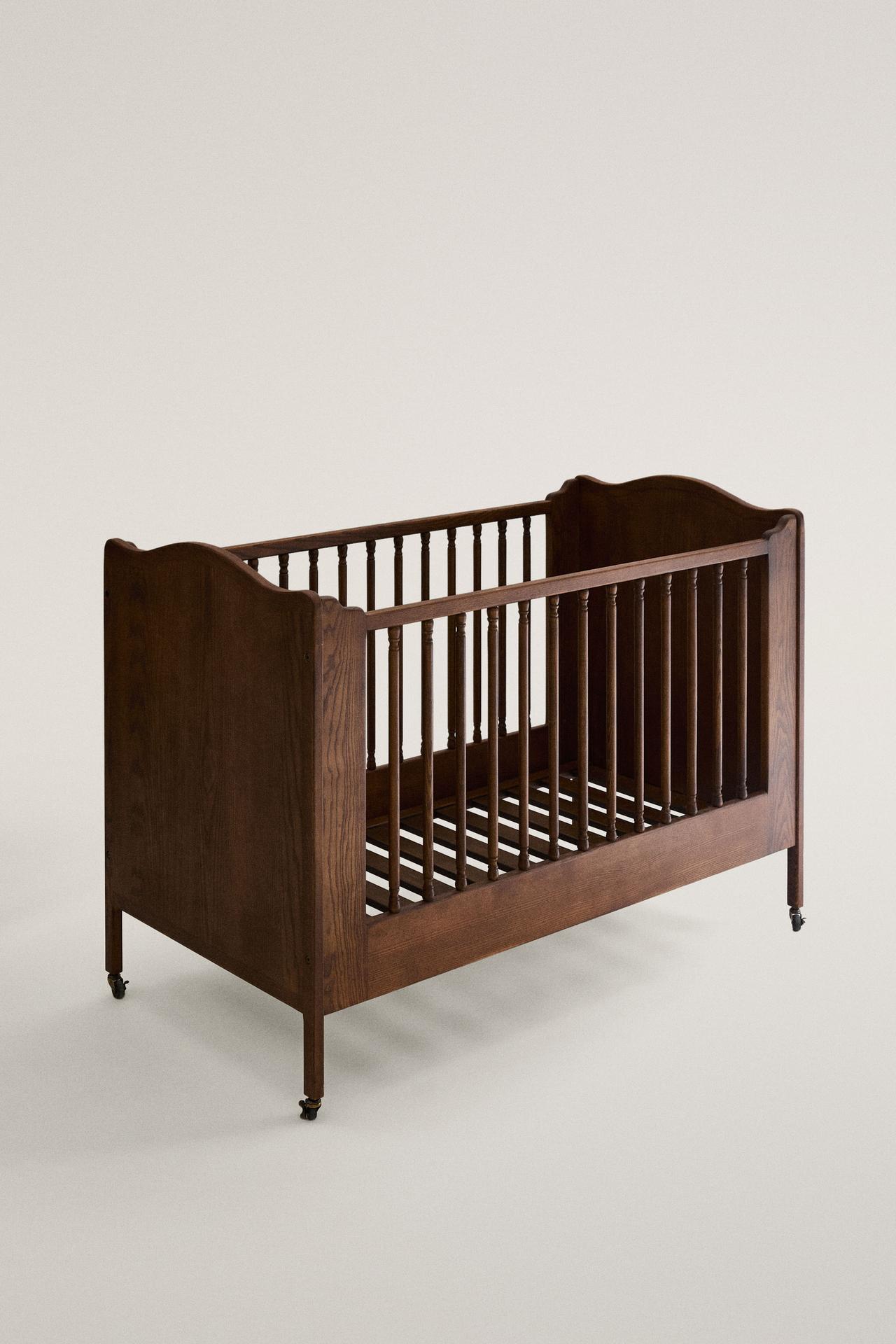 ASH WOOD COT — Dark brown