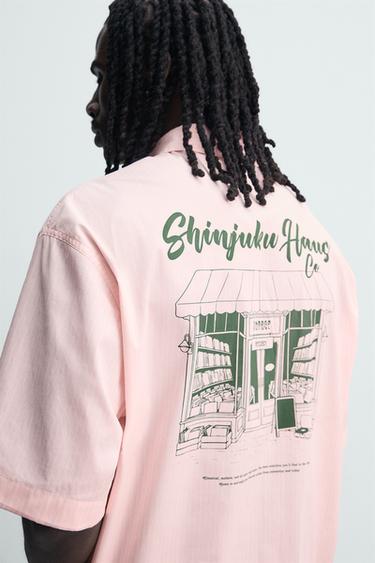 CHEMISE À RAYURES IMPRIMÉ COMBINÉ - Rose de Zara - Image 5