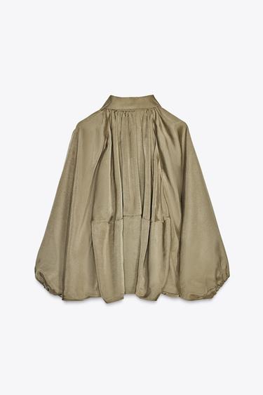 PUFFED BOMBER JACKET - ZW COLLECTION - Light khaki by Zara - Image 4