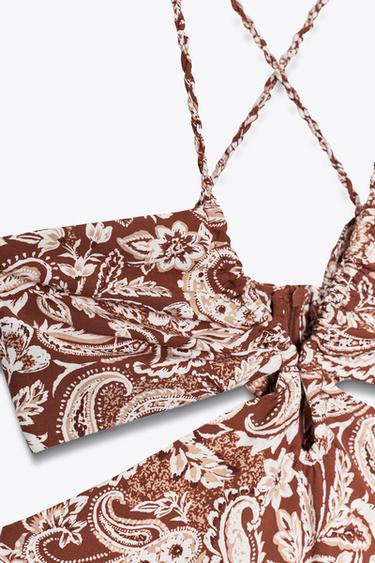 PRINTED MIDI DRESS WITH CUT OUT DETAIL - Terracotta by Zara - Image 7
