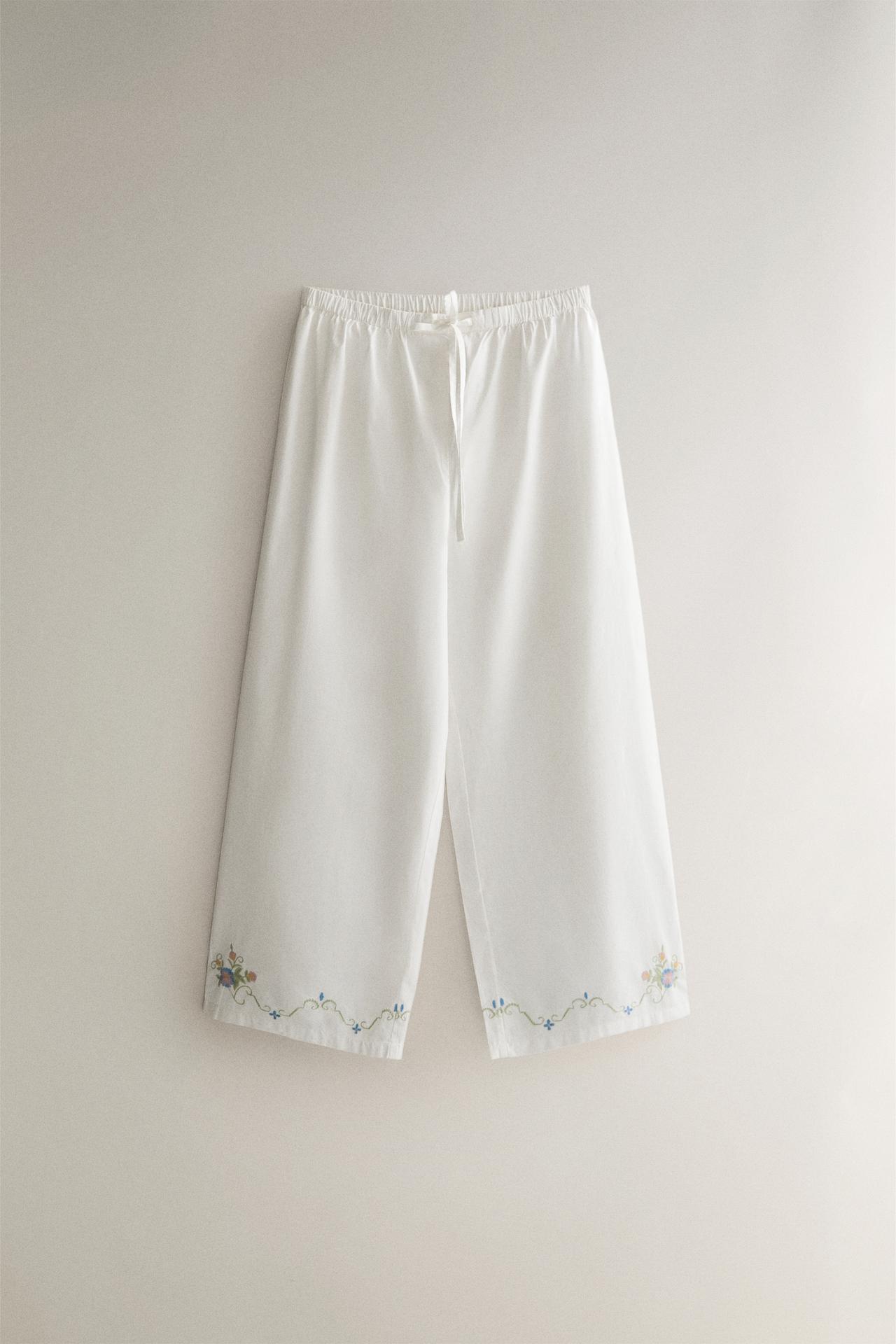 CROCHET PANTS — Oyster-white