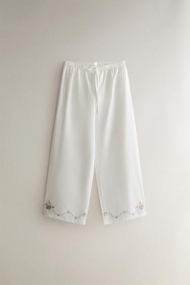 Zara CROCHET PANTS - Oyster-white - Image 0