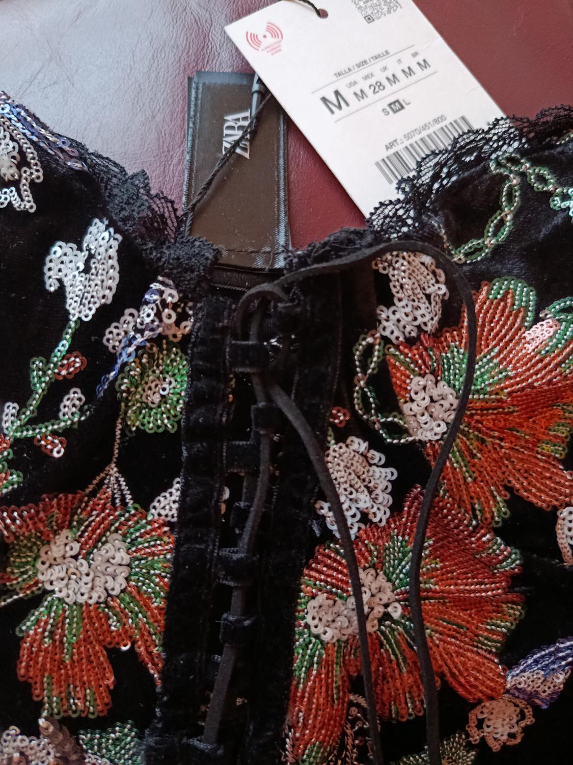 EMBROIDERED VELVET CORSET - Image 3