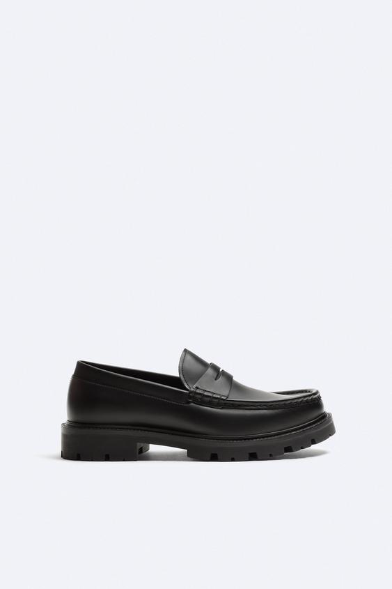 LEATHER PENNY LOAFERS - Black | ZARA United States