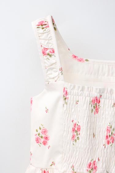FLORAL PRINT PLAYSUIT - Pink / White by Zara - Image 3