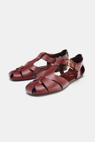 CHAUSSURES STYLE PLAGE PLATES - Rouge de Zara - Image 2