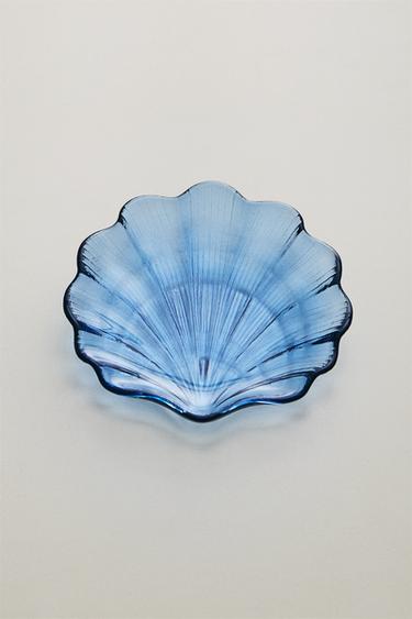 Zara WAVY SHELL GLASS BOWL - Blue