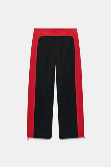 TECHNICAL VOLUME SIDE-STRIPE PANTS — Red 1