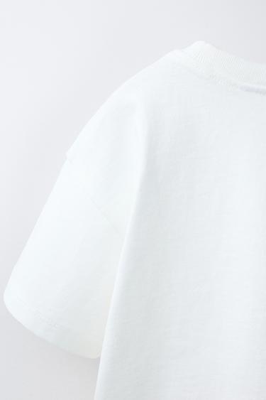 T-SHIRT WITH POCKET AND RUFFLE - White by Zara - Image 3