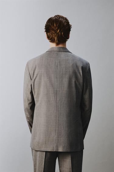 CHECK SUIT BLAZER - Brown by Zara - Image 2