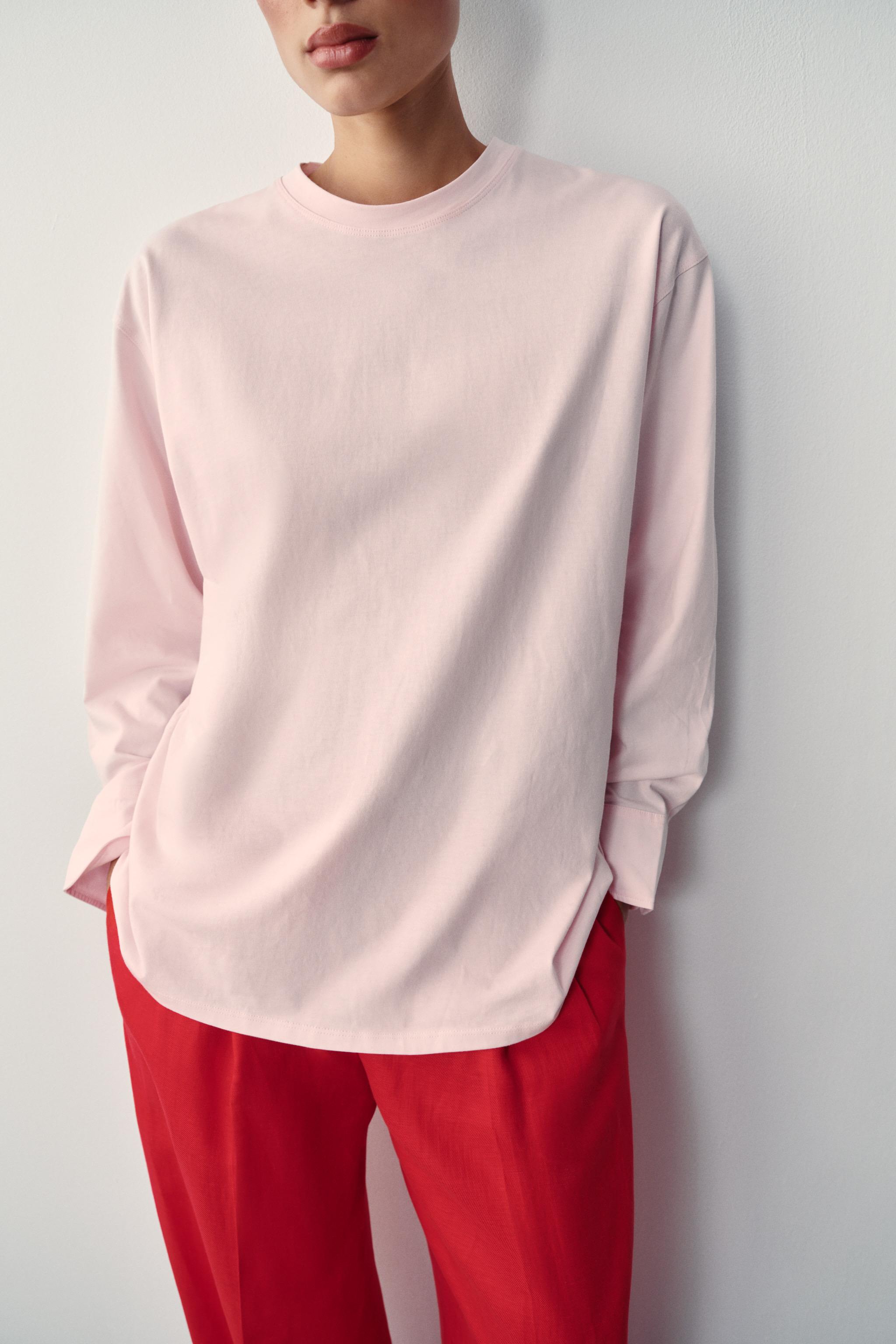 Женские футболки Zara COMBINATION LONG SLEEVE T-SHIRT — фото 5